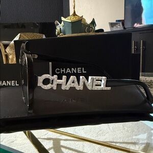 CHANEL Black and Silver Glasses
